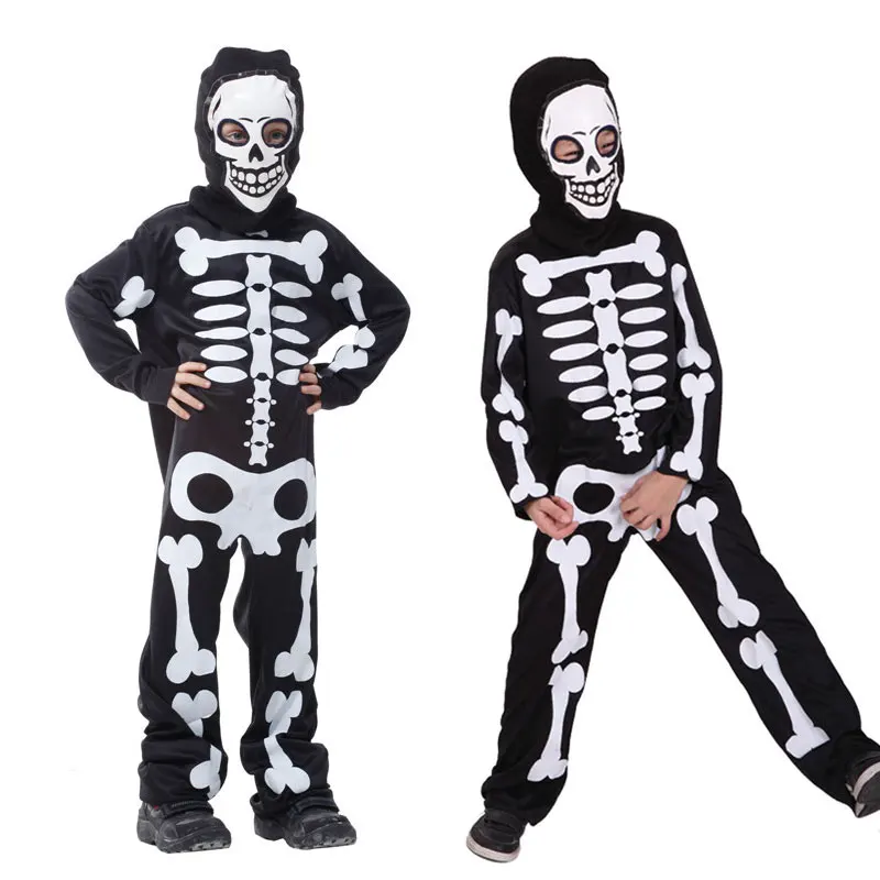 

Umorden Horror Scary Boys Skeleton Bones Costume Kids Child Halloween Dia de los Muertos Day of the Dead Fancy Dress Jumpsuit