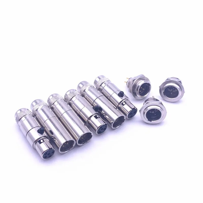 Full metal Mini XLR Female Plug Male Plug 3 core 4 core 5 core 6 core 7 core MINI Male socket