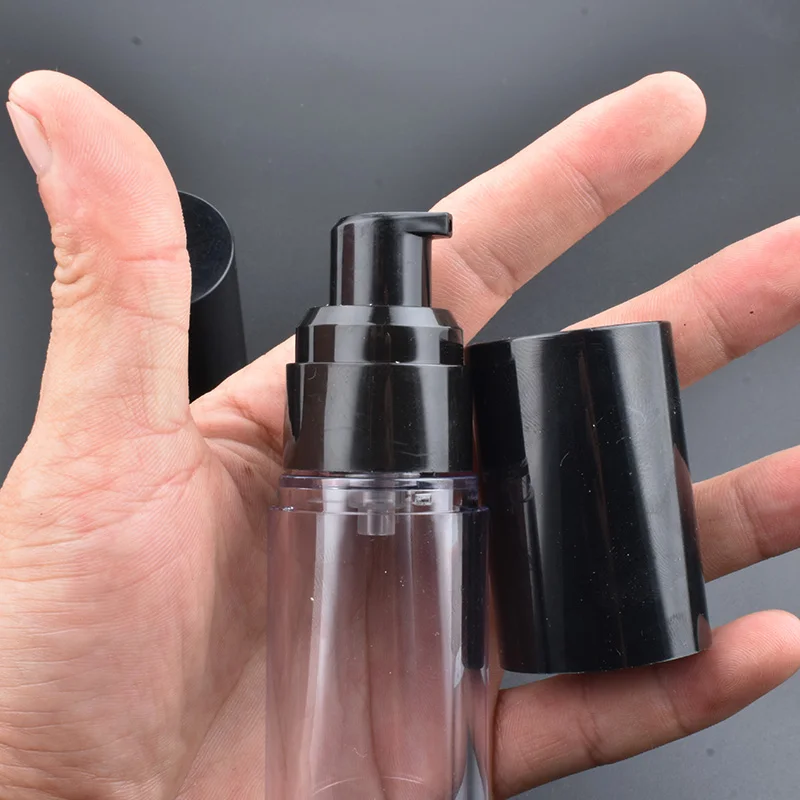 10pcs/lot 15ml 30ml 50ml Mini Empty Portable Black Empty Airless Dispenser Lotion Pump Cream Bottles