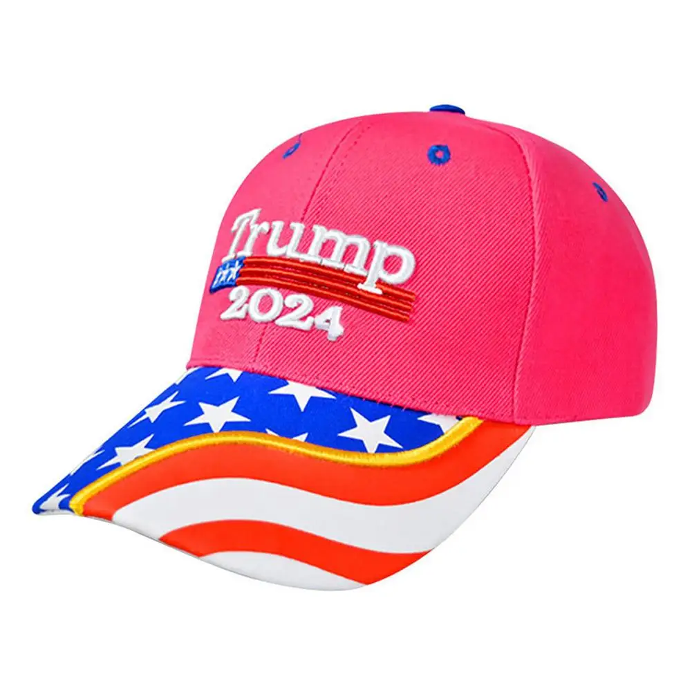 Man\'s Caps Donald Trump 2024 Hat Trump Baseball Cap with Embroidered Flags of America Adjustable Size for Office All Seasons