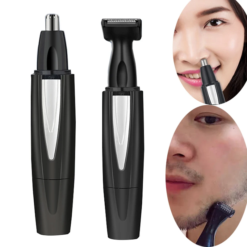 Trimmer For Men Micro Washing Nose And Ear Hair Trimmers Neti Battery 2 Heads Knife Beard Body Woman Shaving Hair Removal Razor