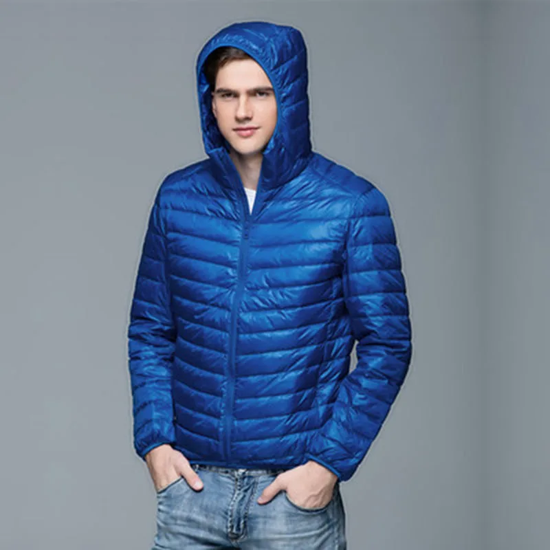 Man Winter Autumn Jacket White Duck Down Jackets Men Hooded Ultra Light Down Jackets Warm Outwear Coat Parkas Outdoors