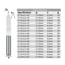 3D PCB Engraving Bits Set in V Shape #3