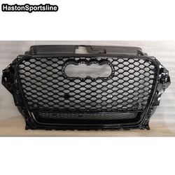 For Quattro Style Racing Grill Front Honeycomb Bumper Mesh Guard For Audi A3 8V S3 Sline 2014-2016 Car Accessories Not Fit RS3