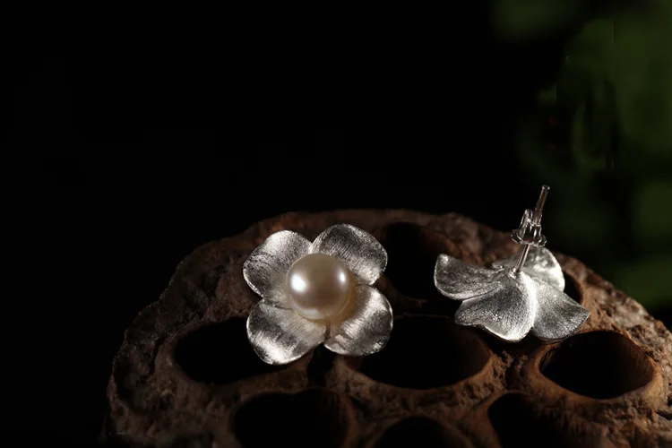 REETI 925 sterling silver kwiat perła stadniny kolczyki dla kobiet elegancka biżuteria ślubna pendientes mujer moda 2019 Brincos — zdjęcie 5