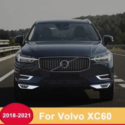 For Volvo XC60 2018 2019 2020 2021 Car Body Detector ABS Chrome Trim Car Front Fog Light Cover Lamp Frame Sticker Accessories