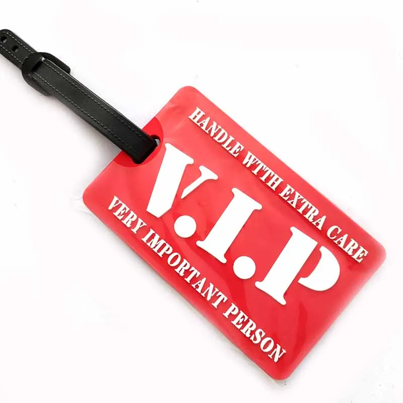 Nuova lettera creativa "VIP" Accessori da viaggio carini Etichette per bagagli Valigia Etichetta da viaggio portatile in silicone moda stile cartone animato