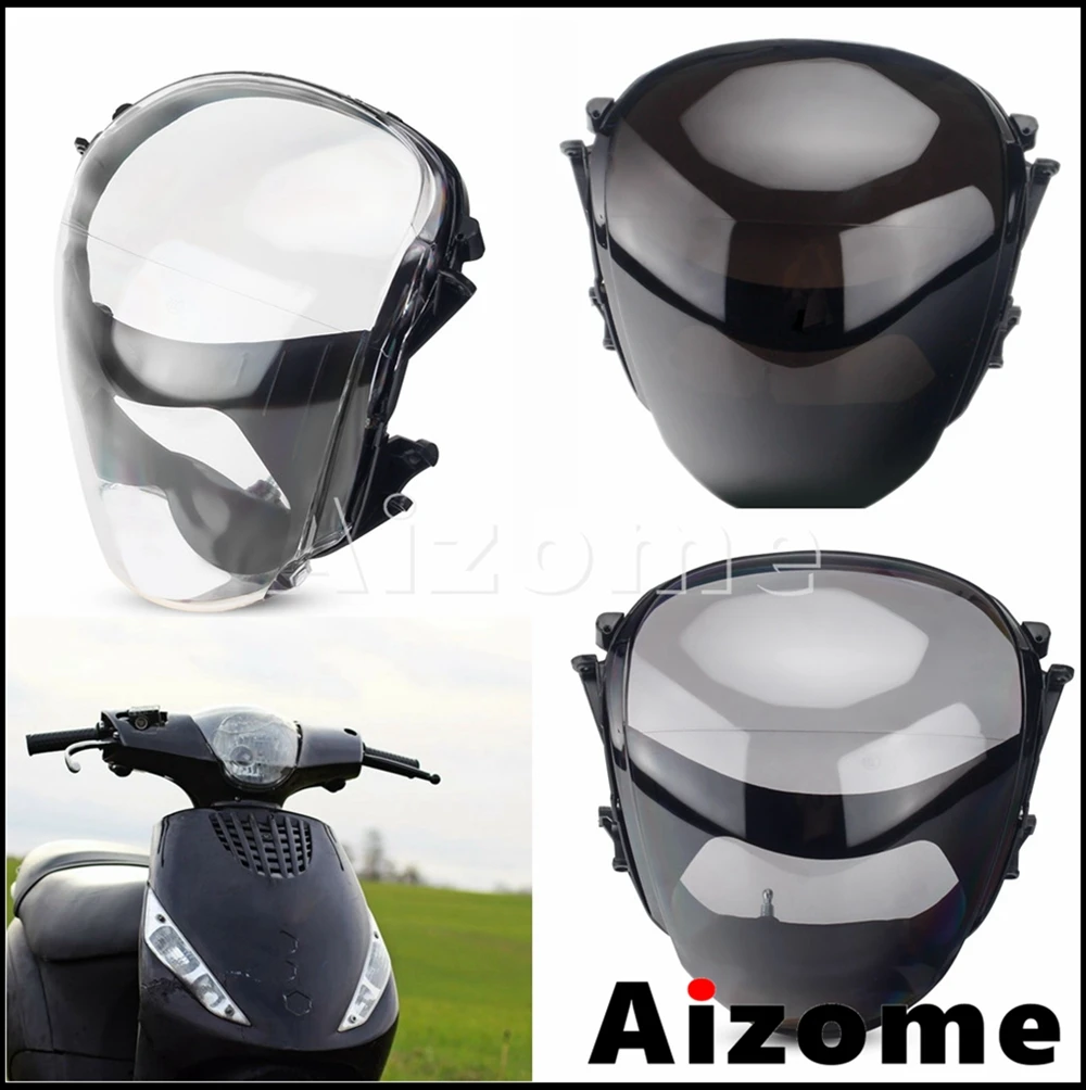Szkło reflektora motocyklowego, plastikowa osłona lampy przedniej do Piaggio Zip 100 98 4T 50 2T AC TT DT Pigmentato Fast Rider 49 2T LC SP 4T