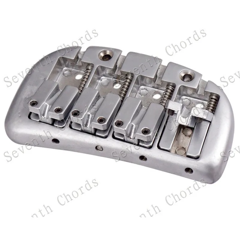 Ein Satz silberne Kurve Grundplatte Doppel kugel 4-saitiger Sattel E-Bass Bridge Gitarre Zubehör Teile Musik instrument – Detail 5