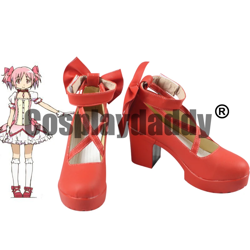 

IN STOCK Mahou Shoujo Puella Magi Madoka Magica Madoka Kaname Magical Girl Ver. Anime Cosplay Lolita Cross Strap Heel Shoes H016