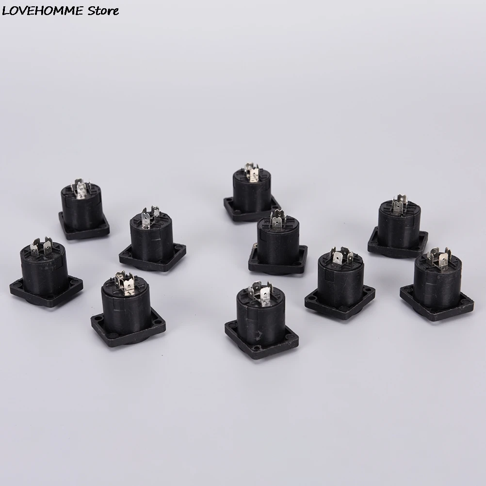 10pcs/lot  4 Pin Speakon Female Jack Socket Connector Audio Loudspeaker Amplifier Converter For PA Amplifier Cable