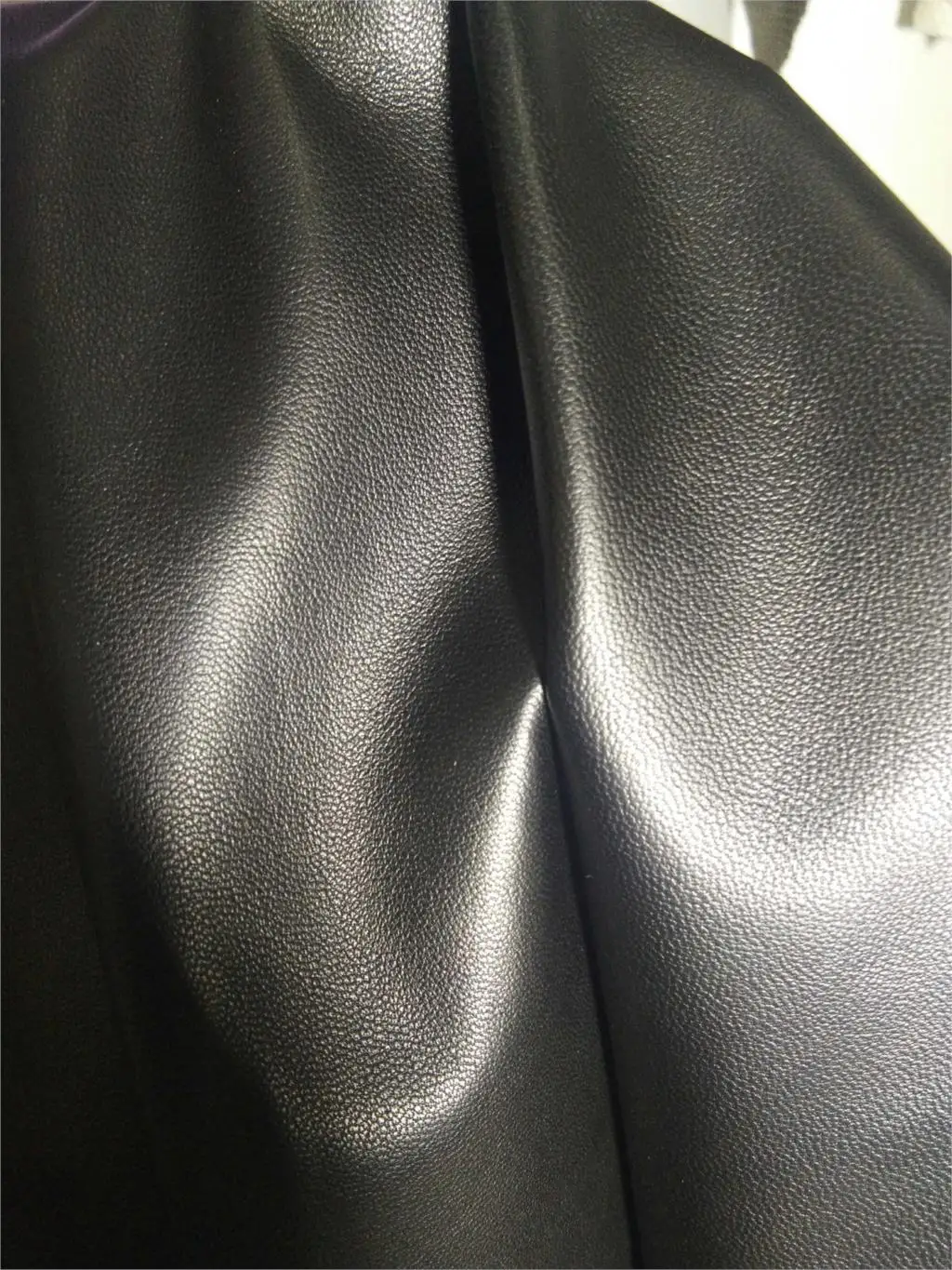 black Uncoated goat real grain leather,A grade genuine leather soft sheep skin ultra-thin clothes with high-grade fabrics