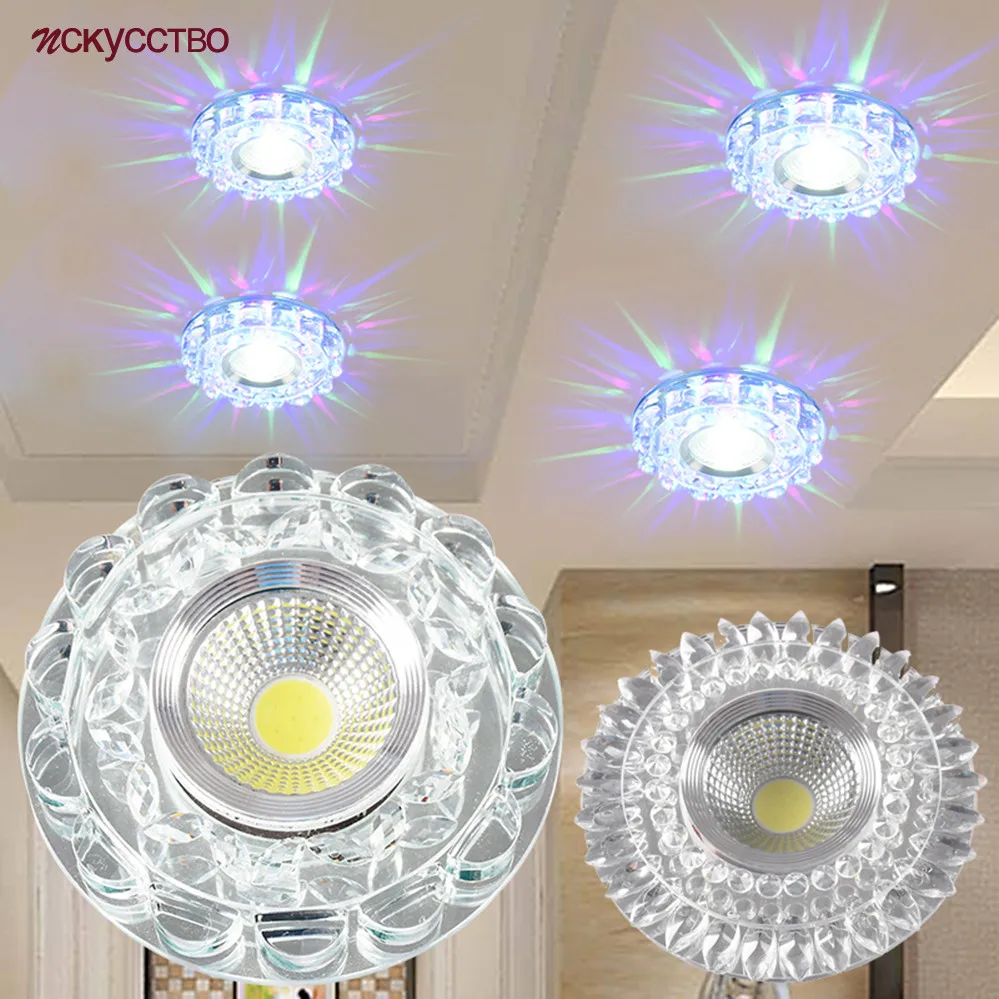 modern glass crystal garland led indoor downlight sala de estar cozinha restaurante teto iluminacao colorida bully eye lamp 01