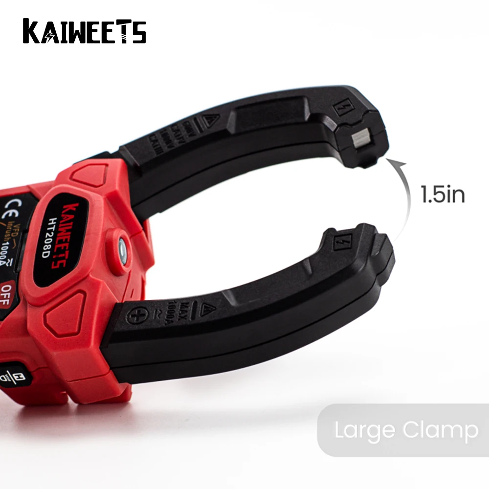 KAIWEETS AC DC Digital Clamp Meter Multimeter Pinza Amperimetrica True RMS High Precision Capacitance NCV Ohm Hz Tester