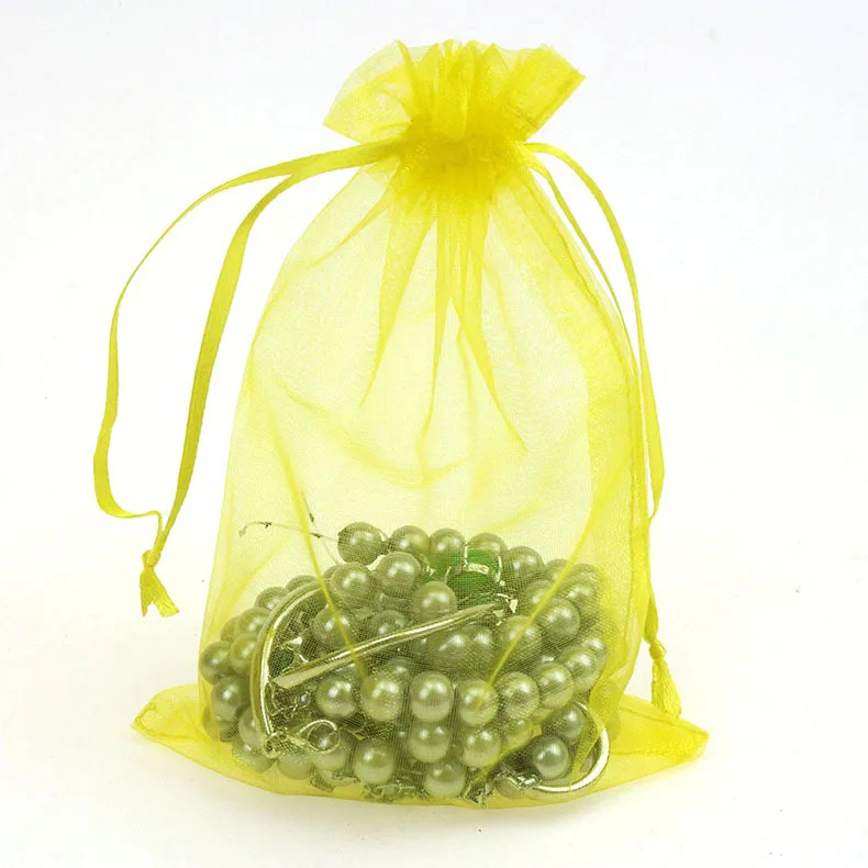 100 unids/lote 13x18cm bolsas y bolsas de organza con cordón ajustable bolsas de regalo de Navidad para fiestas de bodas (costo adicional para la impresión del logotipo)