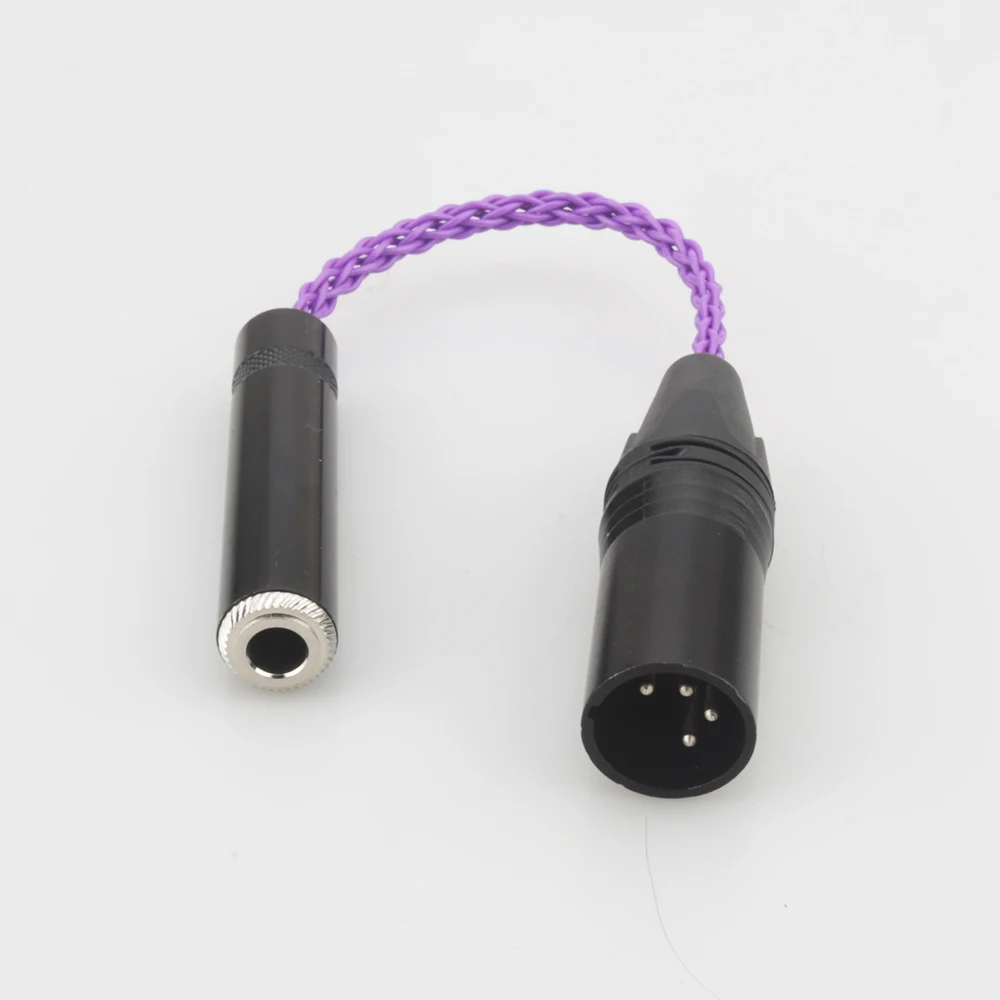 

Audiocrast 4-Pin XLR Male Balanced to 6.35mm 1/4 Female Single Coppe Silver Plated Audio Adapter Cable 6.35mm to XLR