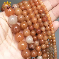 Natural Stone Beads Red Aventurine Round Loose Spacer Beads For Jewelry Making DIY Bracelet Earrings Accessories 15'' 4/6/8/10mm