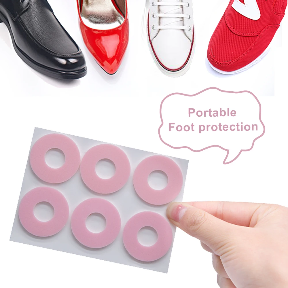 18Pcs Foot Corn Wear Pads Round Hole Sponge Insole Heel Liner Callus Blister Pain Relief Protector For High-Heeled Shoes