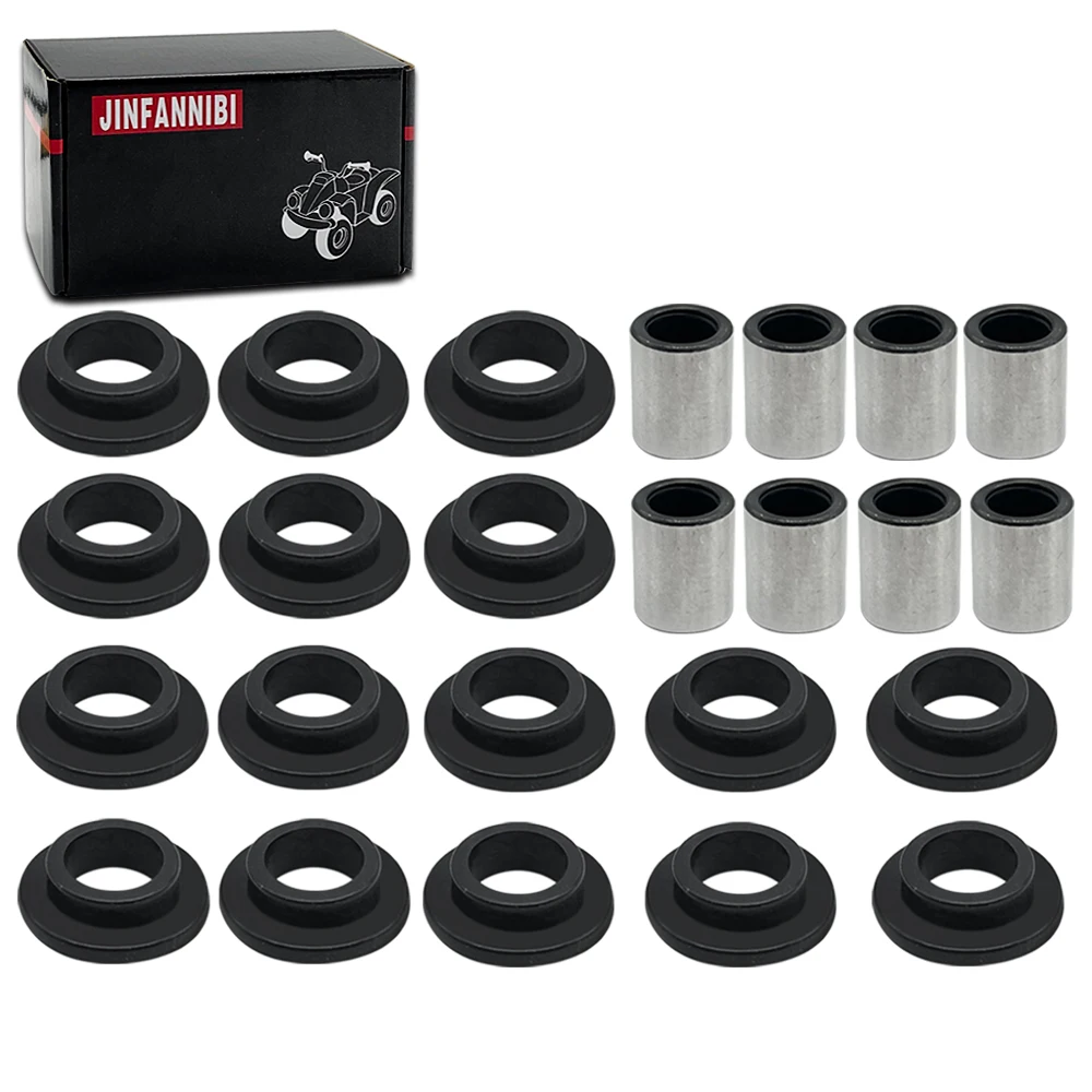 

Front and Rear Shock Absorber Bushing 16pcs Bearing Sleeve 8pcs Kit Compatible for Arctic Cat 250 300 375 400 500 650 700 Bearca