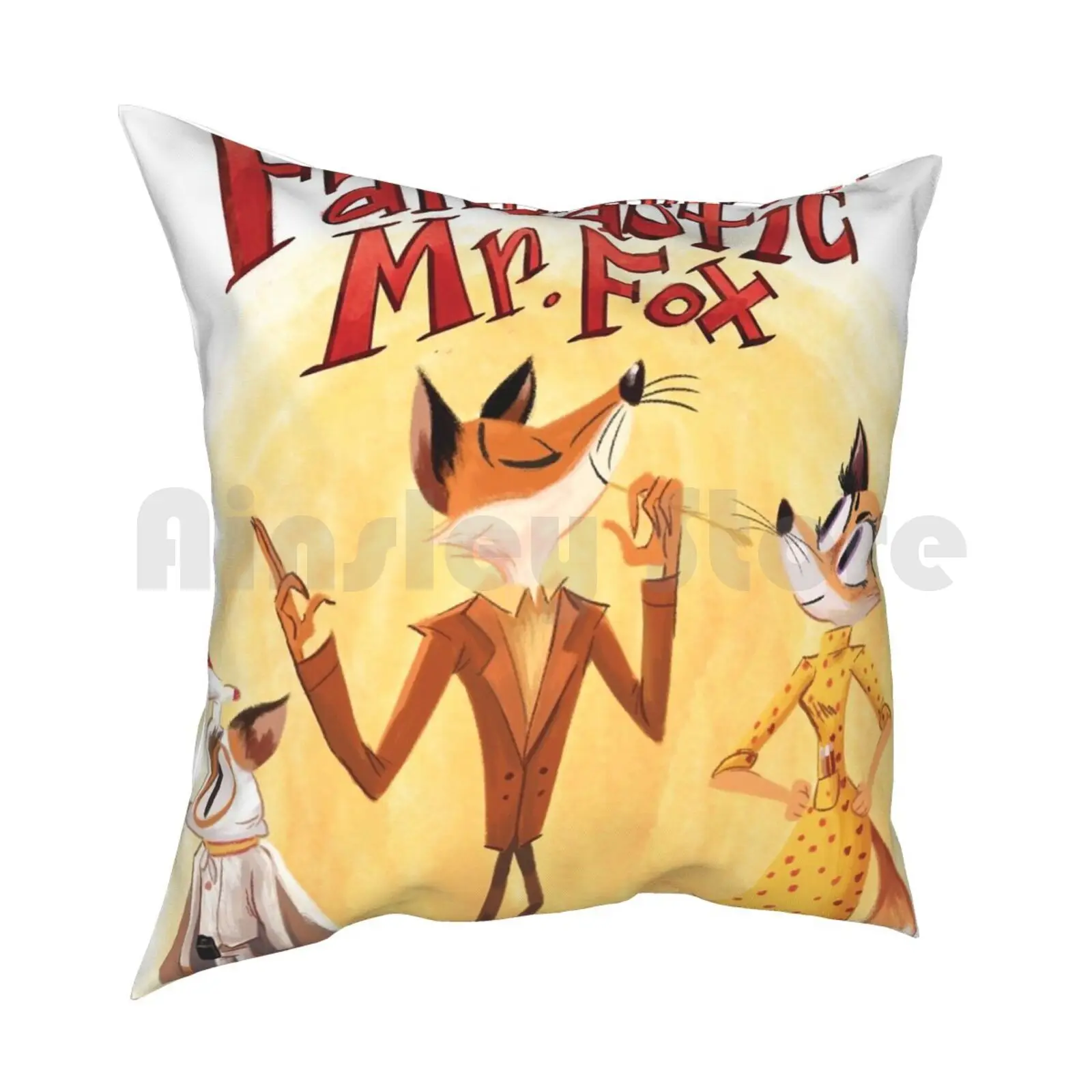 Fantastic Mr. Fox Pillow Case Printed Home Soft DIY Pillow cover Wes Anderson Fantastic Mr Fox Animals Fox Foxes