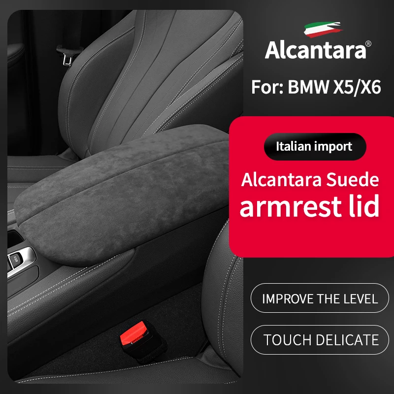 for 2008-2013 BMW X5X6 armrest box Alcantara fur 14-19 X5X6 central control storage box cover modification