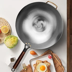 Traditioneller ohne Eisenwok, geschmiedete Hand, Panwooden Küchenfaust, Gapfift, Pin 12 Hauptverkauf Pan Wok Iron - №10