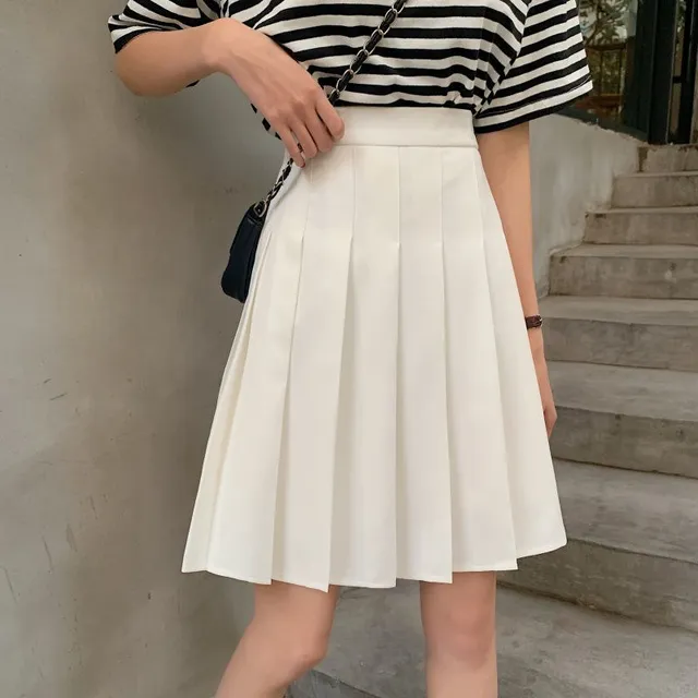 Spódnice plisowane damskie wysokiej talii lato do kolan styl Preppy Harajuku 3XL Plus rozmiar Chic Street School Cosplay Casual kobieta