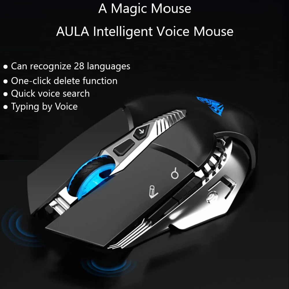 

Lntelligent Voice Mouse, Supporting Voice to Text Conversion, 2.4G Wireless, Rechargeable, With USB, Suitable For Gaming Offices