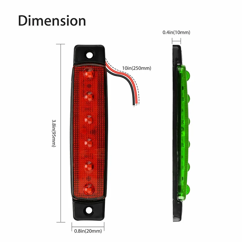 4x DC 12V LED Marine Boat Navigation Lights Green Red Stern Light Waterproof Yacht Signal Stern Lights Lamp for Sailboat Pontoon