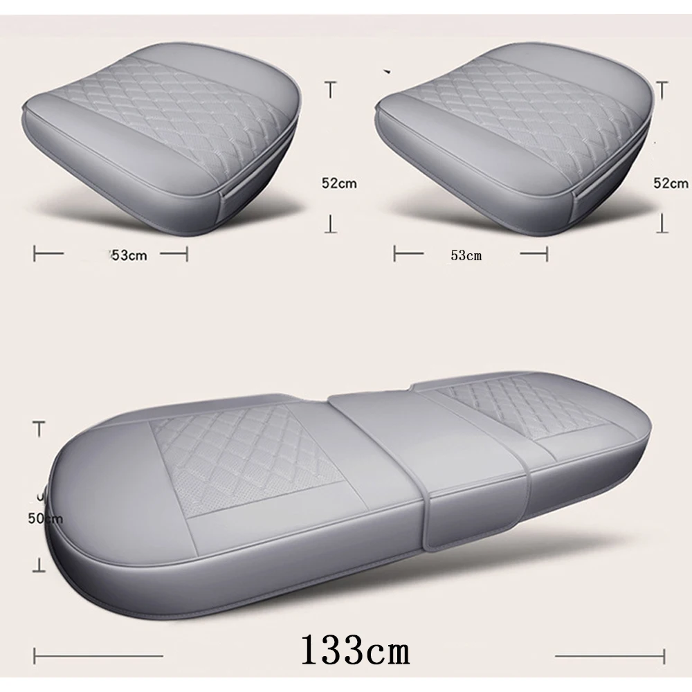 PU Leather Car Seat Front And Rear Cushion Non Slide Auto Accessories Universal Seat Protector Mat Pad Four Season Seat Cover