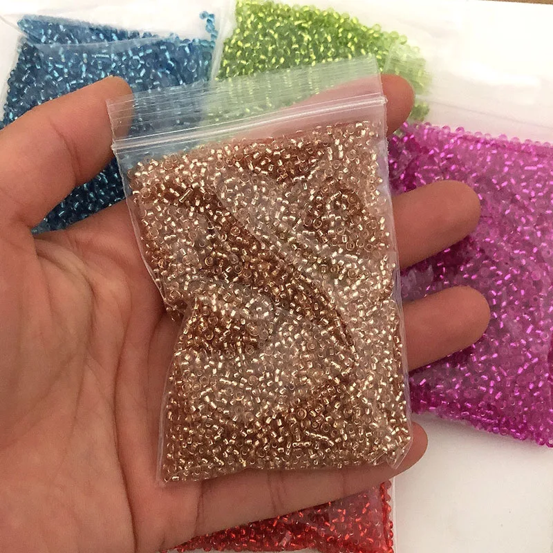 30grams/bag 2mm*2000pcs/3mm*1000pcs/4mm*330pcs Glass Seed Beads Inner Silver Color Jewelry Earrings Necklace Bracelet DIY Making