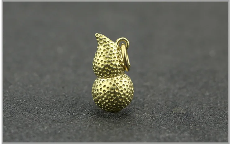 Handmade solid Brass gold gourd craft DIY ornament Miniature Fitting Keychain Pendant desktop decoration accessories a0389