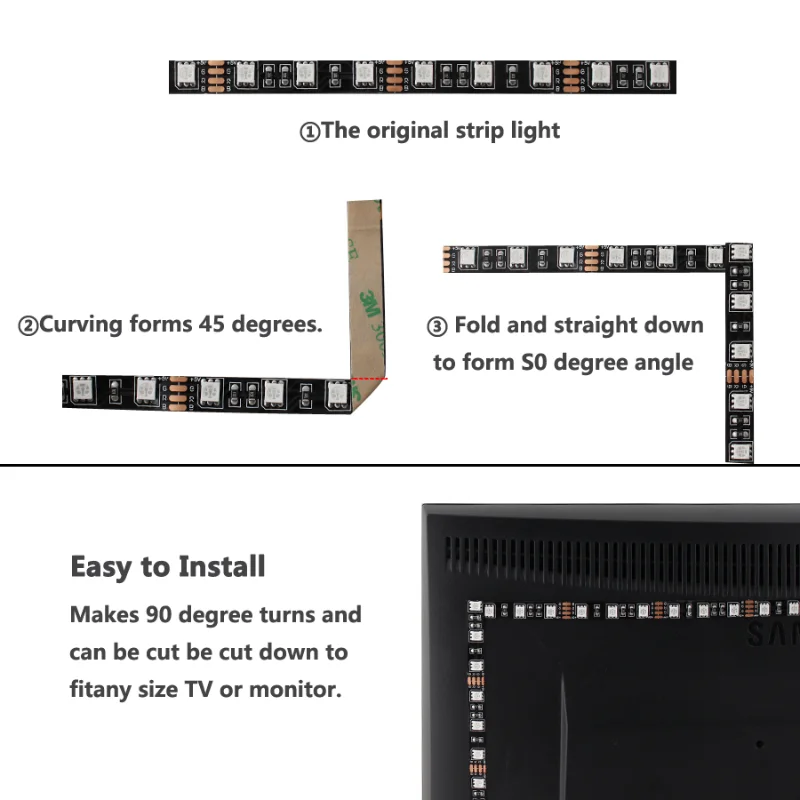 TV Backlight LED Strip Light RGB 5V USB Power 5050 DC 5V SMD TV PC Screen Lighting 50CM 1M Wifi Bluetooth-compatible Controller