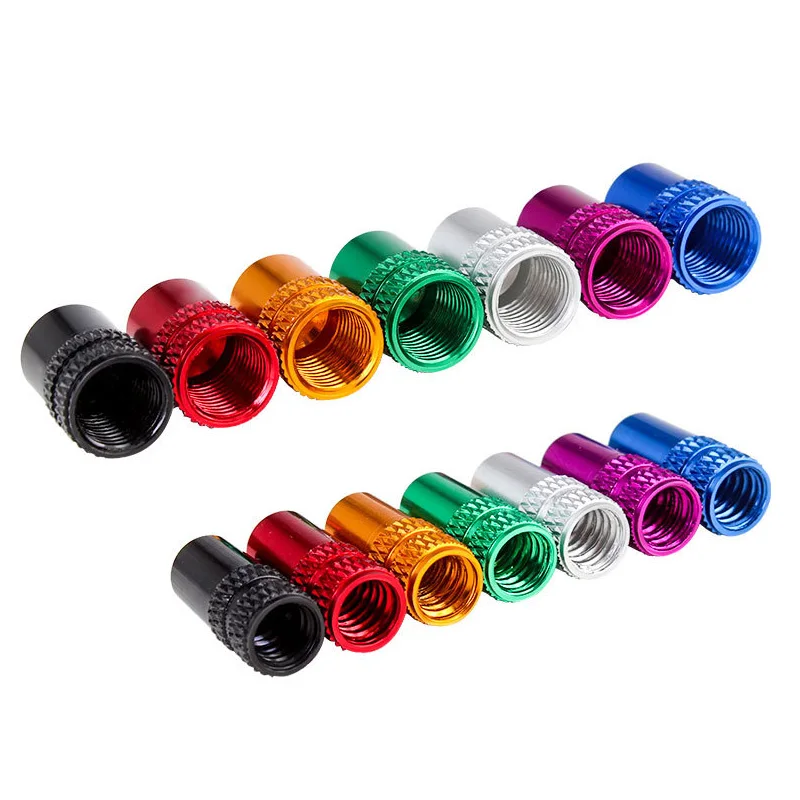 2Pcs Bike Tire Valve Cap Schrader/Presta Valve Cap Bicyle Tire Caps With Vacuum Tire Law Mouth Nut Aluminum Cycling Accessories