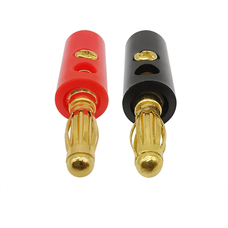 2/5/10Pairs Gold Plated 4mm Banana Plug Audio Speaker Wire Cable Adapter Screw Banana Connector Black Red