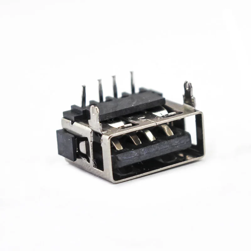 10style 10Pcs/Lot Female USB 2.0 DIP 4 Pin 2 Foot Type A 90 Insert Direct Data Charge Plug Socket Jack Connector Wire Adapeter