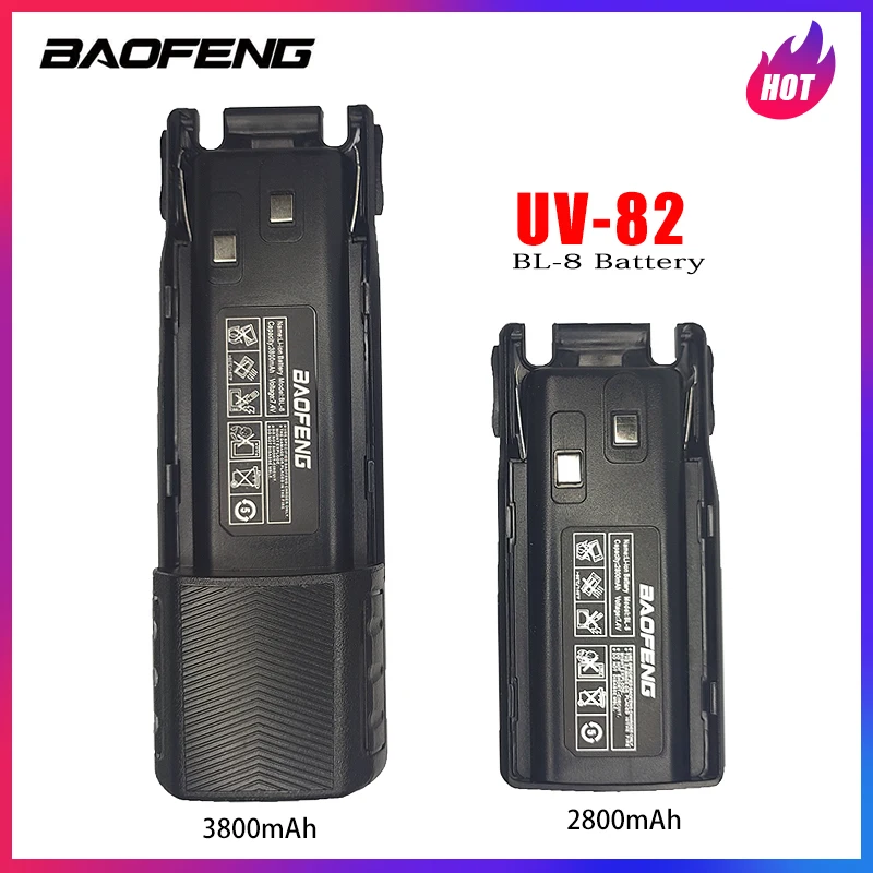 Аккумулятор для рации Baofeng, литий-ионный аккумулятор для UV82, UV-8D, двустороннее радио, аксессуары для радио CB