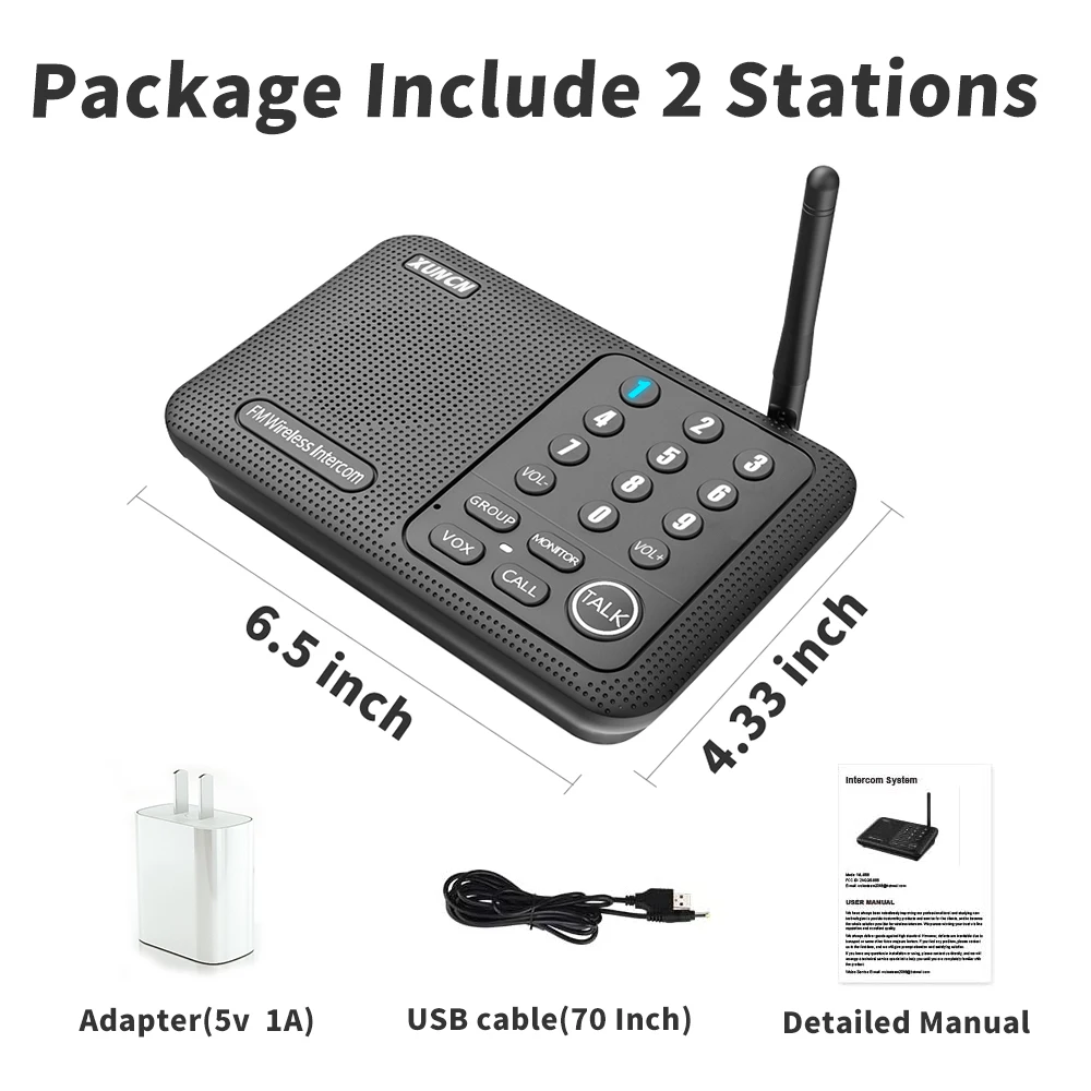 Intercoms, Wireless Intercom System for Home, Long Range House Intercom System for Office, Two Way Room to Room Wireless Interco