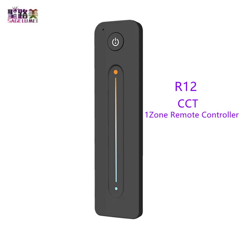 

R12 Ultrathin Touch Slide 2.4G RF Remote Dimmer V2 Dual Color 2CH LED Controller DC12-24V For 5050 CCT LED Strip Lights Tape