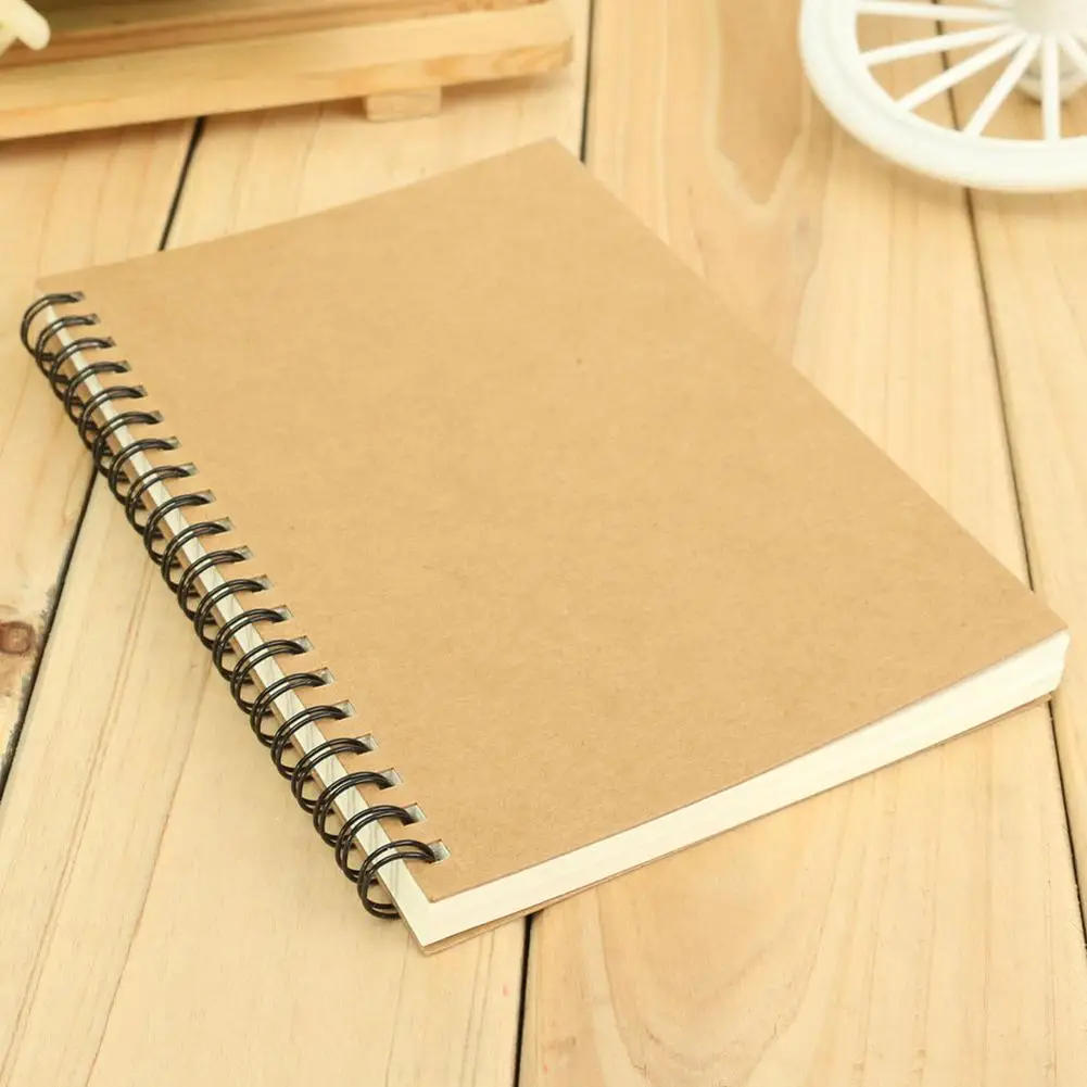 2020 notatnik Retro Kraft Spiral wiążące puste Graffiti Sketchbook Notebook prezent z okazji ukończenia szkoły caderno inteligente ежедневник