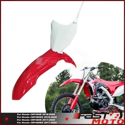 Offroad Enduro Motocross Supermoto Fender Mudguard And Front Number Plate for Honda CRF250 CRF450 CRF 250 450 RX Plastic Fairing