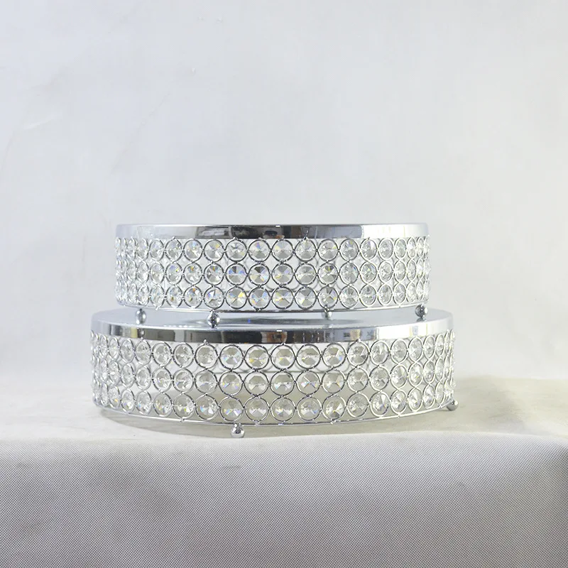 Simple Modern Metal Crystal Cake Stand European Platform Wedding Round Cake Tray for Tabletop Tools Wedding