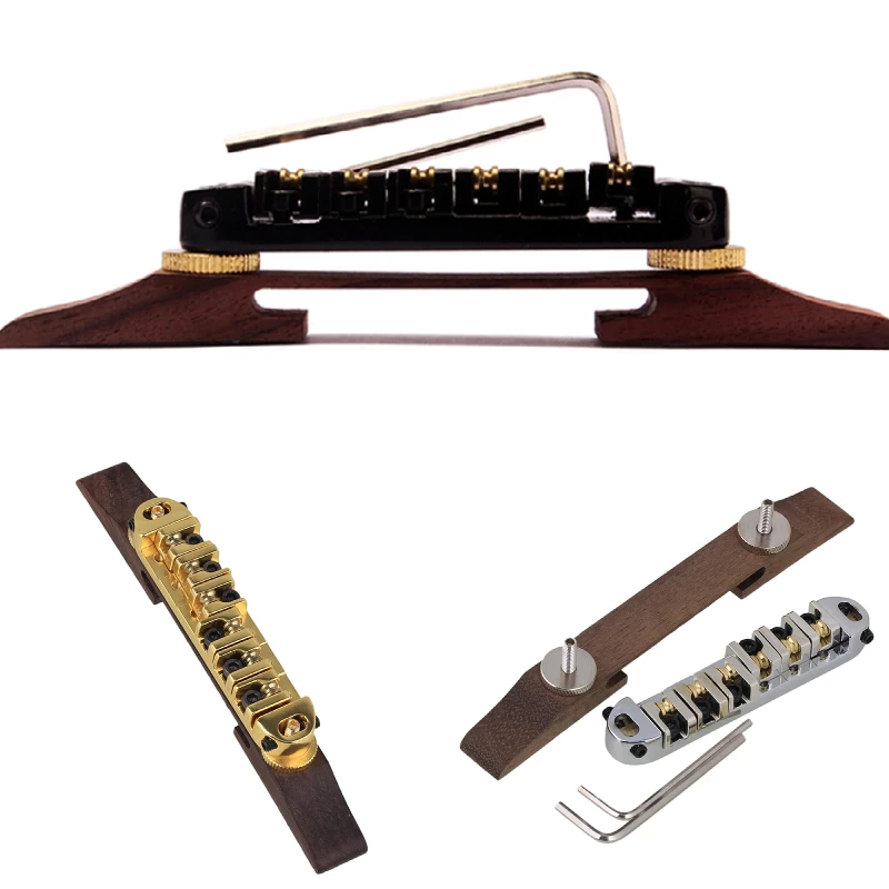 Jazz guitar ball rosewood bridge adjustable, available in black/gold/silver