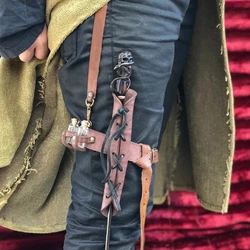 Medieval Steampunk Wizard Witch Sorcerer Magic Wand Holster Leather Belt Sheath Potion Vial Holder Cosplay Costume Leg Accessory