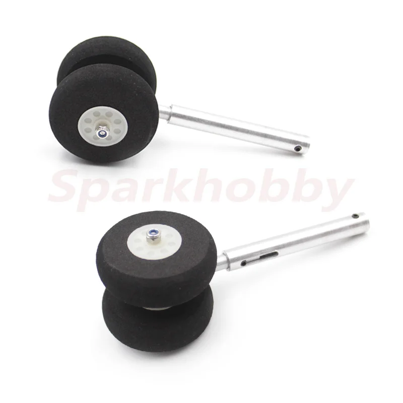 1Set Sparkhobby Aluminum Alloy Straight-bar Shock-absorbing Landing Gear 45mm Wheel For Remote Control Fixed-wing Aircraft RC