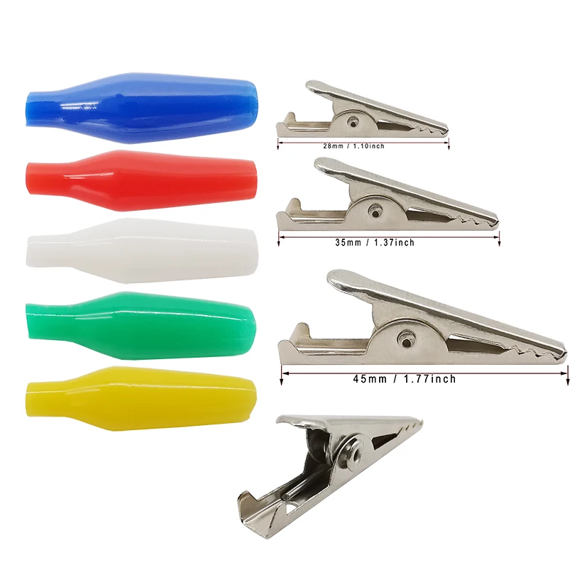 Alligator Clips 28mm 35mm 45mm Metal Alligator Electrical Test Lead Clip 6 Color Metal Alligator Electrical Test Lead Clip