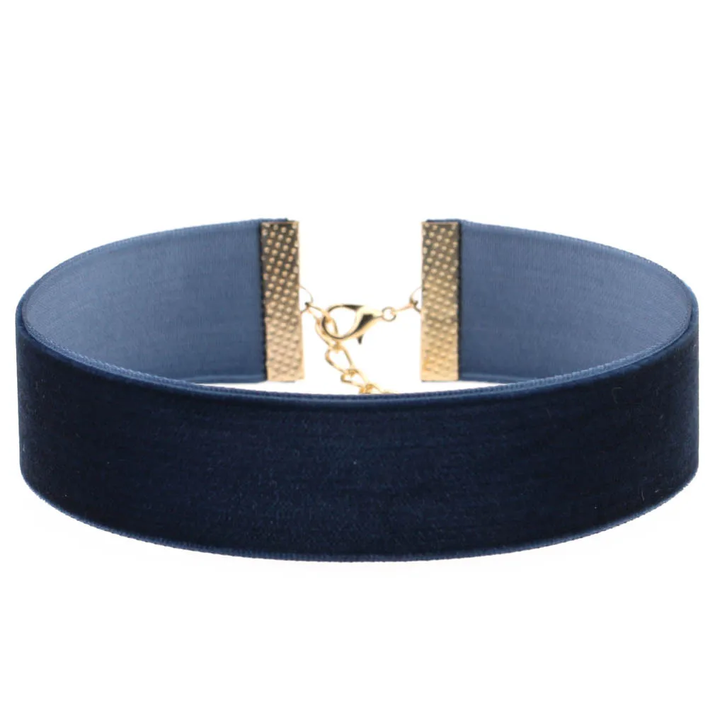 فاسق القوطية المخملية المختنقون القلائد للنساء الفتيات أحمر أسود Chocker مجوهرات بسيطة كولير ras du cou #4