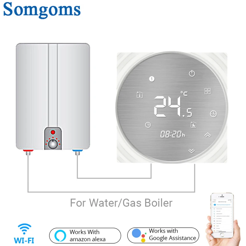 

WiFi Smart Thermostat Water/Gas Boiler Temperature Controller Smart Life/Tuya Weekly Programmable Works With Alexa Google Home