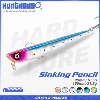 Hunthouse מפרץ רוף מאניה 99 & 155mm 18.5 & 31.5g עיפרון שקיעת הפיתוי דיג מלוחים Stickbait עבור דיג ים בס