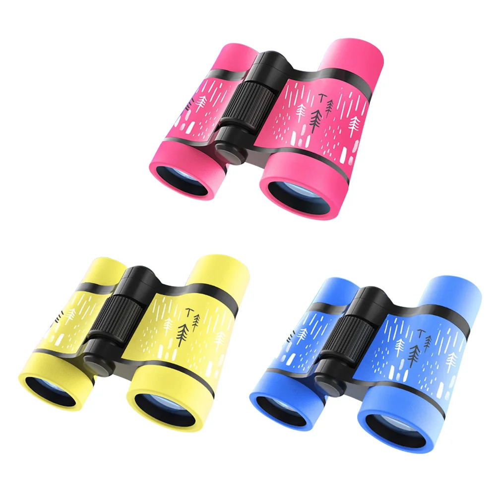 Binoculars HD 4x30 Telescope Rubber Children Colorful Telescope Fixed Zoom Anti-skid Portable Field glasses Gifts for Children